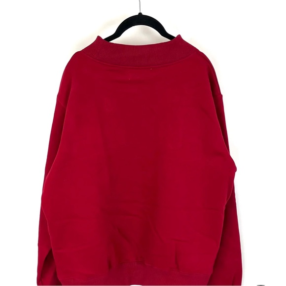 NEW Parke Maroon Red Embossed Mockneck Sweatshirt, S/M - Picture 3 of 5